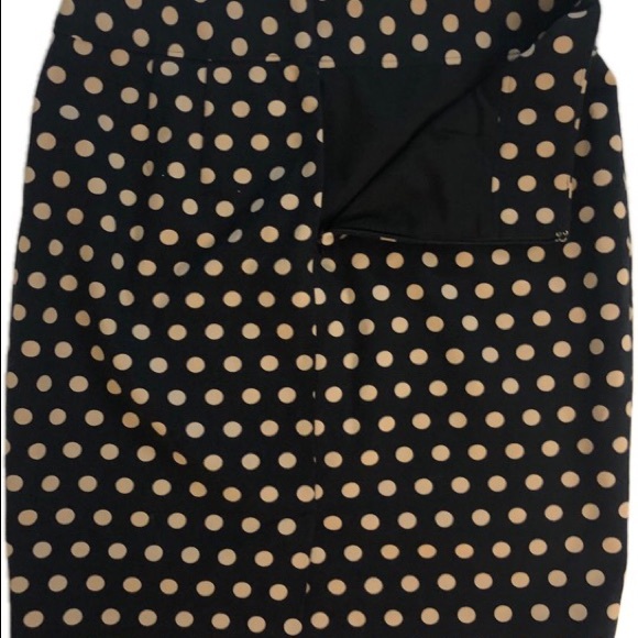 Ann Taylor Loft Black/ Tan Polka Dot Skirt - Picture 3 of 6